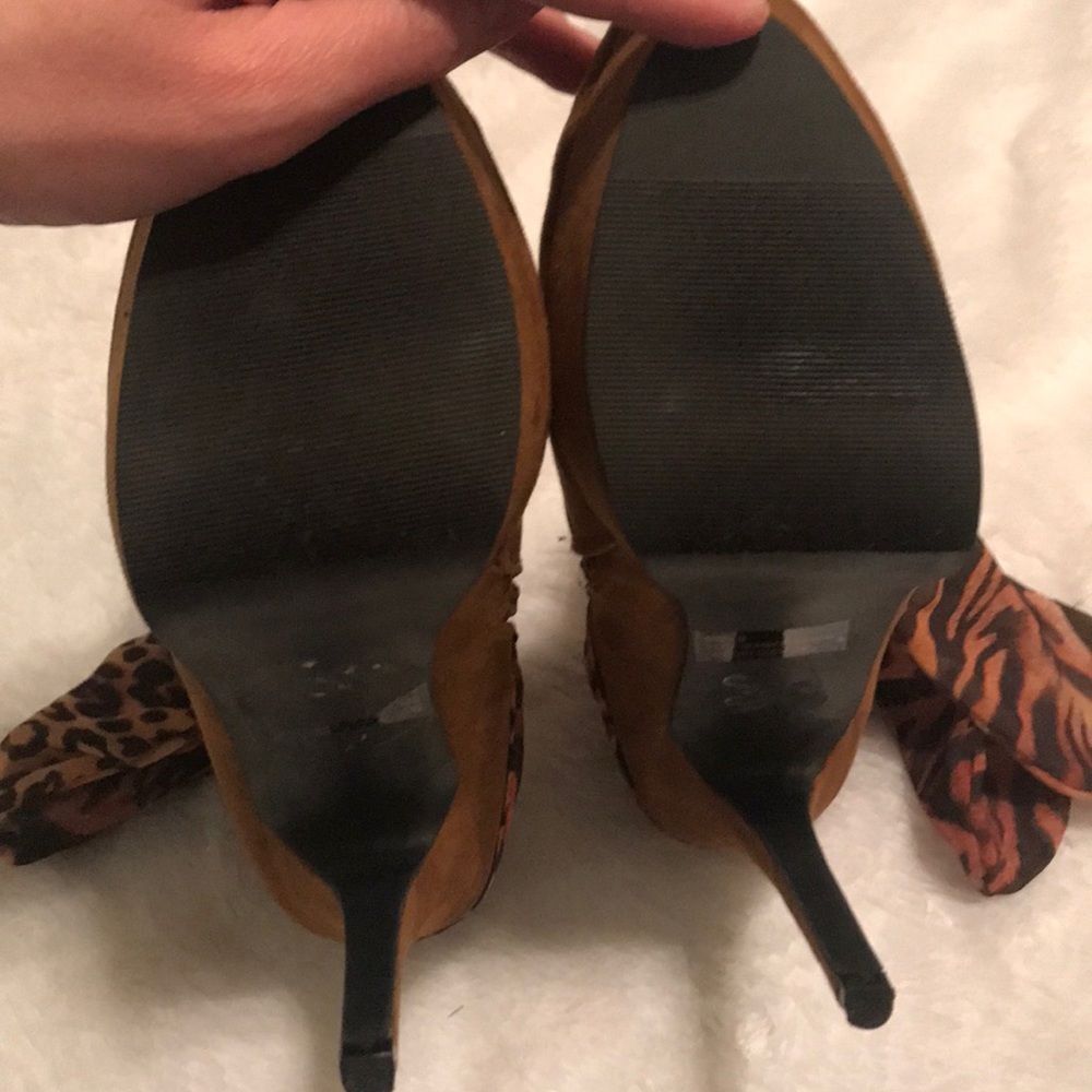 Wild Rose Suede Stiletto Ankle Boots - Picture 5 of 5